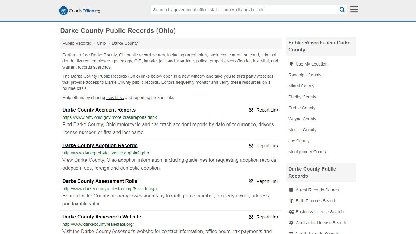 Darke County Public Records (Ohio) - County Office
